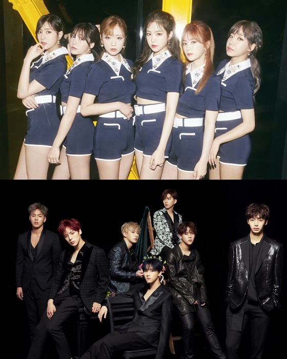 에이핑크(사진 위)와 몬스타엑스/사진제공=플랜에이엔터테인먼트, 스타쉽엔터테인먼트