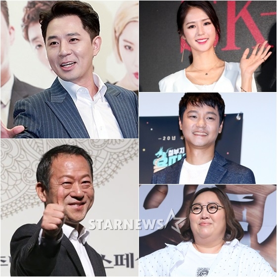 붐(왼쪽 위부터 시계 방향)과 박기량, 홍경인, 박준면, 최일화 /사진=스타뉴스