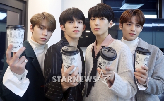 그룹 세븐틴 버논, 에스쿱스, 원우, 민규 /사진=이기범 기자