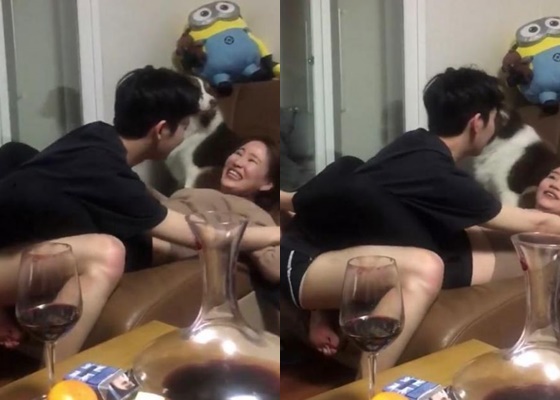 조현아와 채진의 술 자리 모습이 담긴 영상.