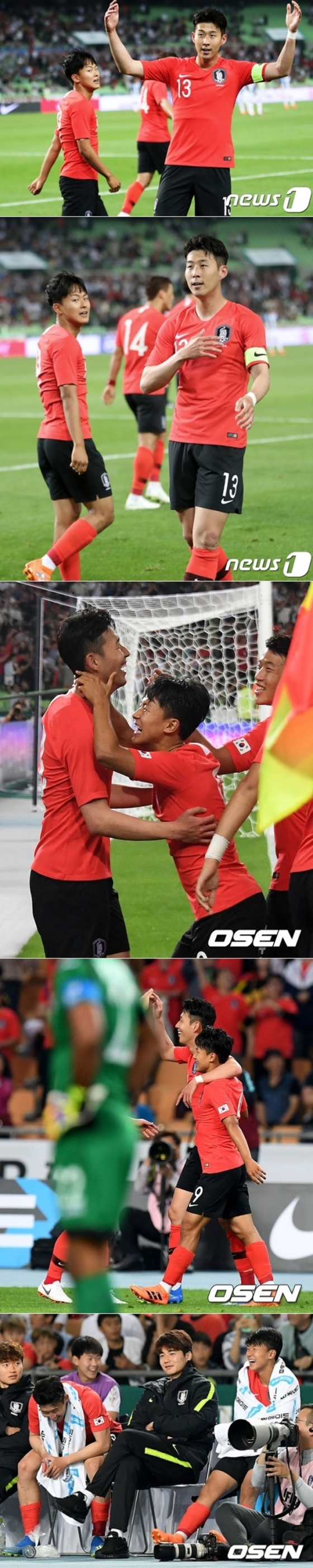 손흥민과 이승우 /사진=뉴스1,뉴시스,OSEN,대한축구협회 제공