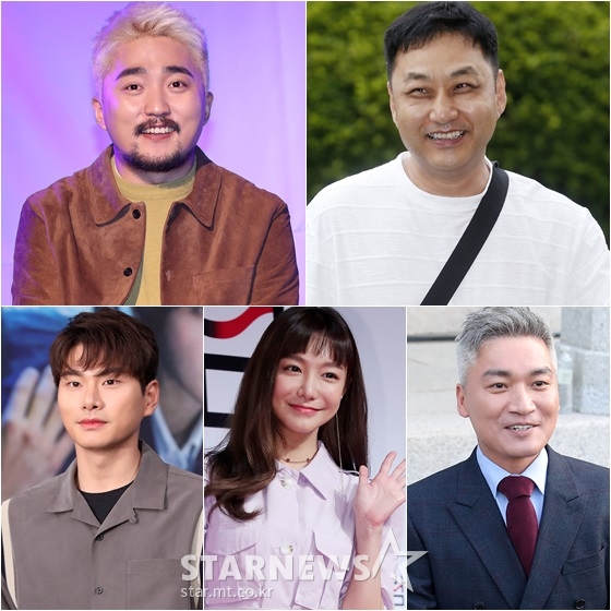 유병재(왼쪽 위부터 시계방향), 김수용, 조재윤, 신소율, 이이경 /사진=스타뉴스