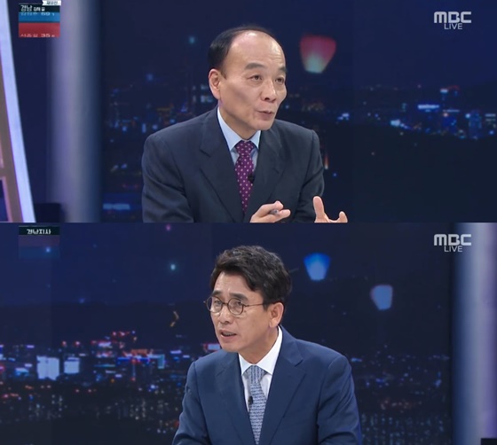 전원책 변호사, 유시민 작가/사진=MBC \'선택 2018\' 방송화면