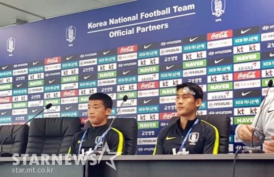14일 기자회견에 참석한 김민우(좌)와 이용 /사진=김우종 기자