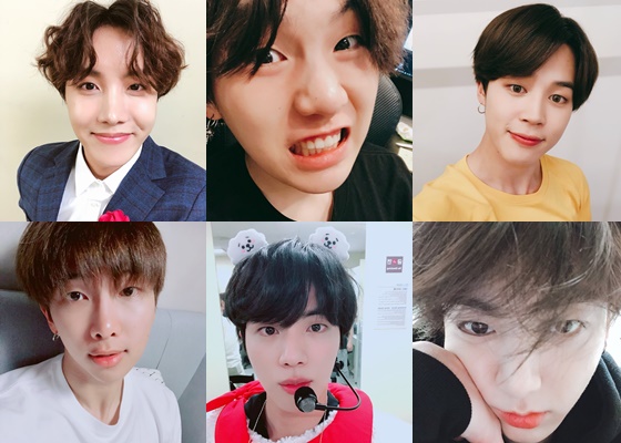 방탄소년단 제이홉, 슈가, 지민, RM, 진, 정국(위에서부터)/사진=방탄소년단 공식 트위터