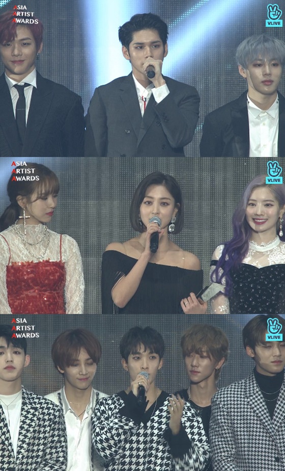 워너원, 트와이스, 세븐틴(위부터 아래로) /사진=네이버 V라이브 캡처