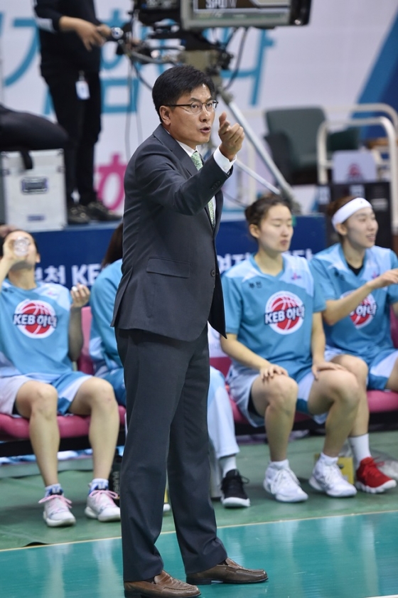 KEB하나은행 이환우 감독. /사진=WKBL 제공