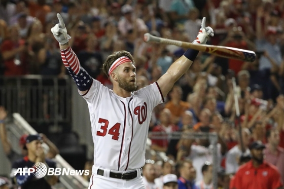 2018 MLB 올스타전 홈런 더비에서 우승한 브라이스 하퍼. /AFPBBNews=뉴스1