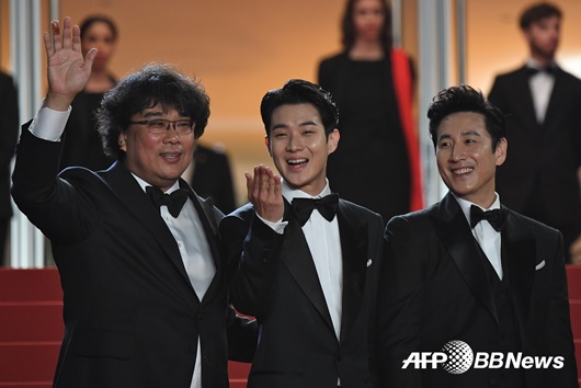 \'기생충\' 봉준호 감독과 최우식 이선균 /사진=AFPBBNews뉴스1