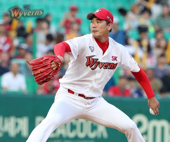 14일 선발 등판 예정이었던 김광현. 우천 취소로 인해 등판을 한 차례 거른다. /사진=SK 와이번스 제공