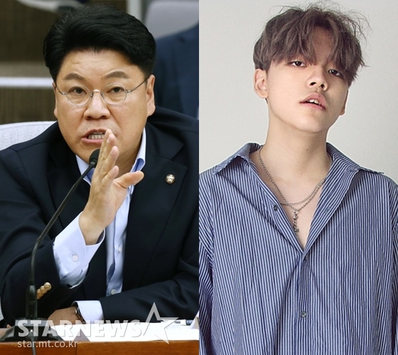 자유한국당 장제원 의원(왼쪽), 아들 노엘(장용준) /사진=스타뉴스, 인디고뮤직