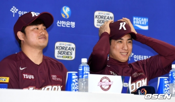 21일 미디어데이에 참석한 이지영(왼쪽)과 이정후. /사진=OSEN