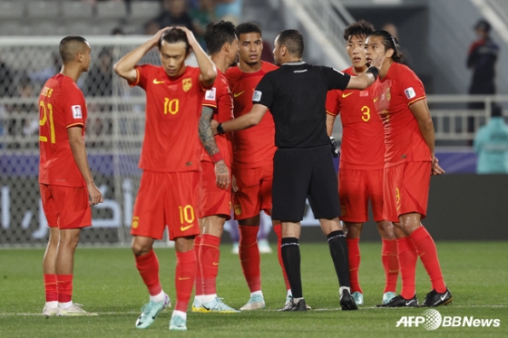 중국 축구 선수단.  /AFPBBNews=뉴스1