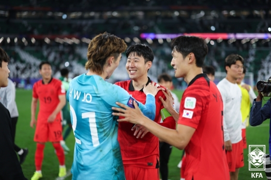 승리 후 기뻐하는 한국 선수들. /사진=대한축구협회 제공