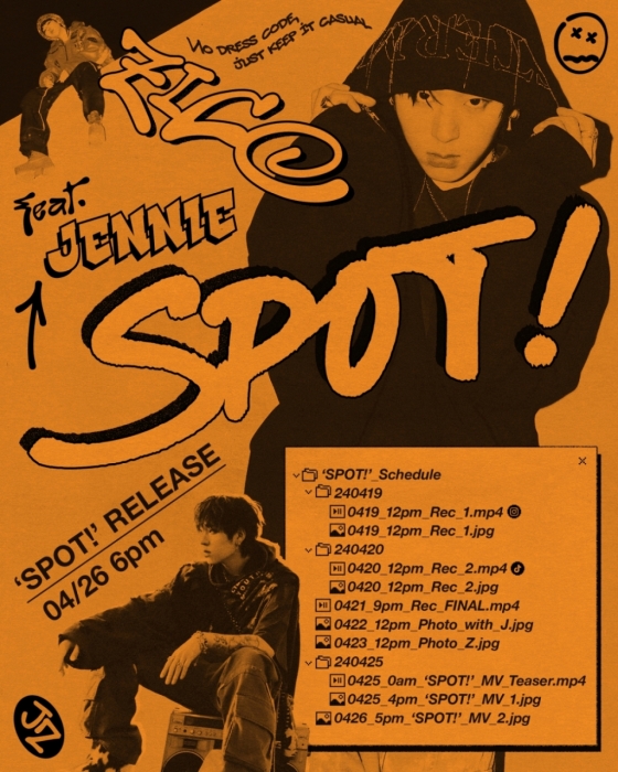 지코 ‘SPOT! (feat. JENNIE)’ 프로모션 스케줄러/사진제공= KOZ ENTERTAINMENT 
