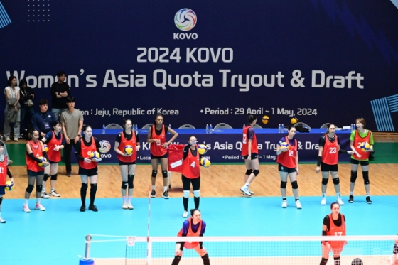 2024 KOVO 여자부 아시아쿼터 트라이아웃 현장. /사진=KOVO