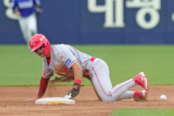 김도영이 2일 대구 삼성전 1회 초 2루 도루에 성공했다. /사진=KIA 타이거즈 제공