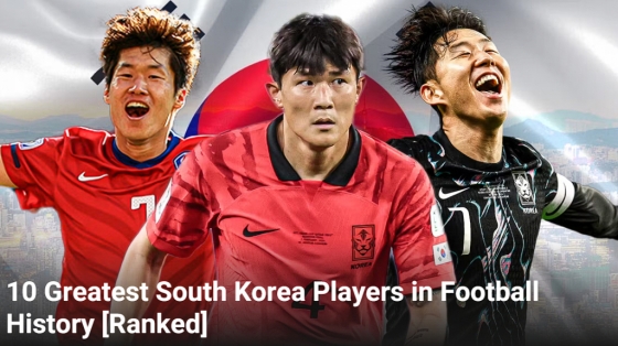 역대 한국인 축구 선수 TOP 10을 선정한 영국 매체. /사진=기브미스포츠 갈무리