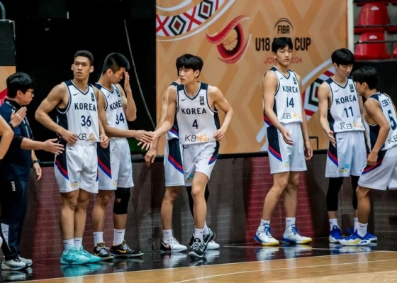 한국 U-18 남자 농구대표팀의 모습. /사진=FIBA 공식 홈페이지