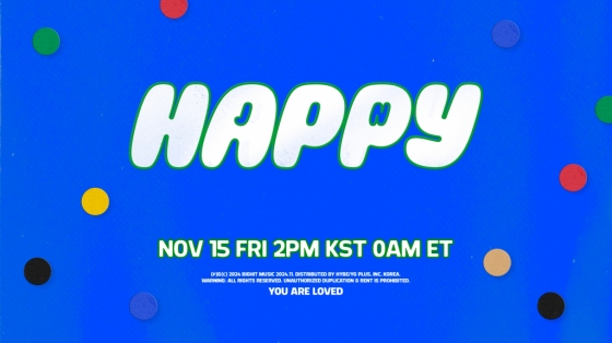 방탄소년단 진, 11월 15일 솔로 앨범 'Happy' 발매