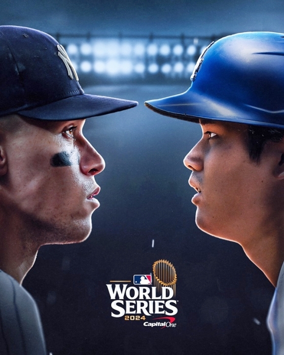 2024 메이저리그(MLB) 월드시리즈에서 양 팀을 대표하는 뉴욕 양키스 애런 저지(왼쪽)와 LA 다저스 오타니 쇼헤이. /사진=MLB 공식 SNS 갈무리 