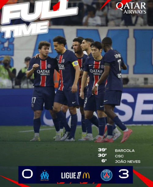 골을 넣고 기뻐하는 PSG 선수들. /사진=PSG 공식 SNS