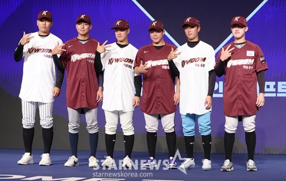 2025 KBO 신인드래프트에 지명된 키움 신인들. 왼쪽부터 박정훈 김서준 정현우 여동욱 염승원 전태현. /사진=김진경 대기자