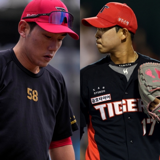 서건창(왼쪽)과 임기영. /사진=KIA 타이거즈 제공