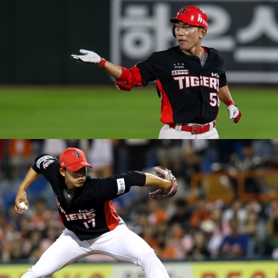 서건창(위)과 임기영. /사진=KIA 타이거즈 제공