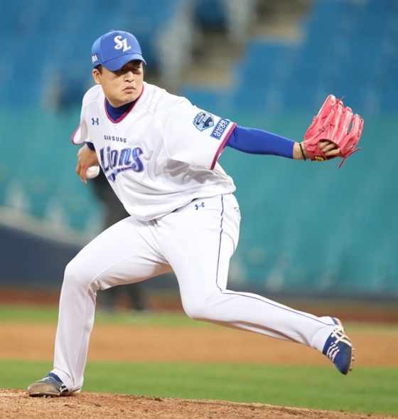 삼성 라이온즈 시절 심창민의 모습. /사진=삼성 라이온즈 제공