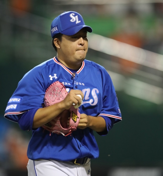 삼성 라이온즈 시절 심창민의 모습. /사진=삼성 라이온즈 제공