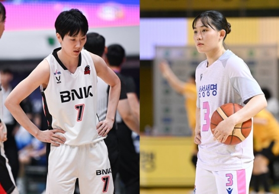 BNK 박혜진-삼성생명 조수아. /사진=WKBL 제공 