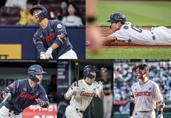 롯데 손호영, 황성빈, 윤동희, 나승엽, 고승민(왼쪽 위부터 시계방향으로). /사진=롯데 자이언츠 제공 