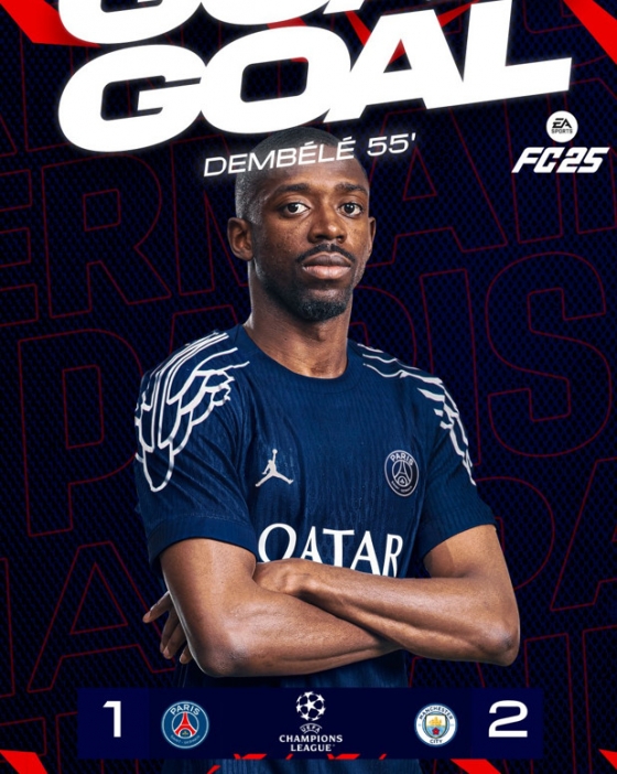 만회골을 넣은 우스만 뎀벨레. /사진=PSG 공식 SNS