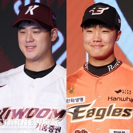 키움 정현우(왼쪽)와 한화 정우주. /사진=김진경 대기자