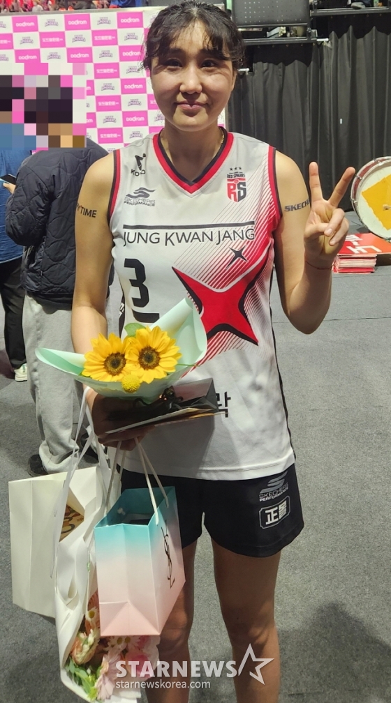 정관장 주장 염혜선이 8일 챔프전을 준우승으로 마친 뒤 스타뉴스와 만나 인터뷰를 하고 있다. /사진=안호근 기자