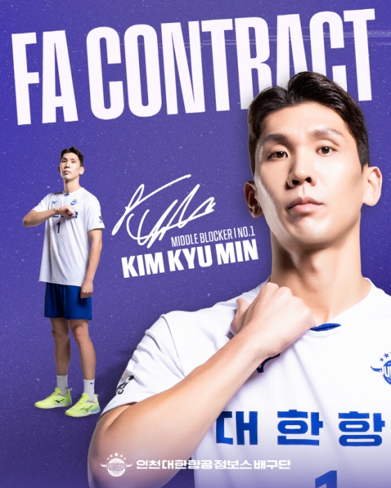 FA로 잔류를 선택한 김규민. /사진=인천 대한항공 제공