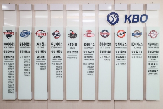 서울 도곡동 야구회관 내 10개 구단 알림판. /사진=KBO