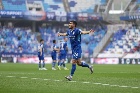 수원 삼성 공격수 브루노 실바. /사진=한국프로축구연맹 제공