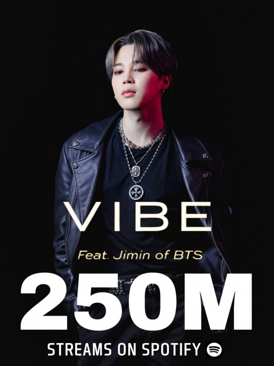 방탄소년단 지민 X 태양 '바이브' 뜨거운 인기..스포티파이 2억 5천만 돌파