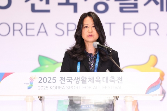  2025 전국생활체육대축전 폐회식에 참석한 김나미 대한체육회 사무총장. /사진=대한체육회 제공