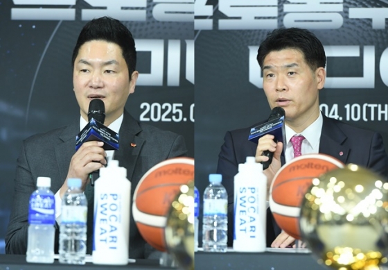 서울 SK 전희철 감독(왼쪽)과 창원 LG 조상현 감독. /사진=KBL 제공 