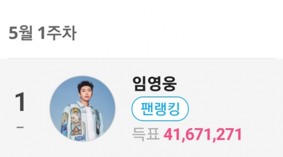 임영웅, 팬앤스타 솔로랭킹 122주 연속 1위