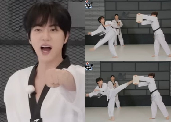 '사범도 깜짝' 방탄소년단 진, 날아올라 태권 석진!
