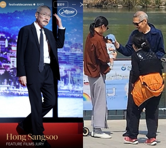 홍상수, 김민희 두고 떠났다..'64세 불륜 아빠' 칸서 포착
