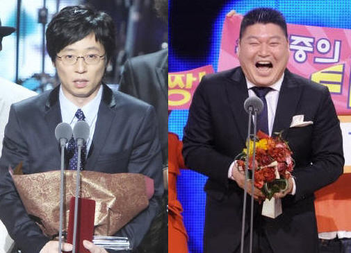 유재석(왼쪽)과 강호동