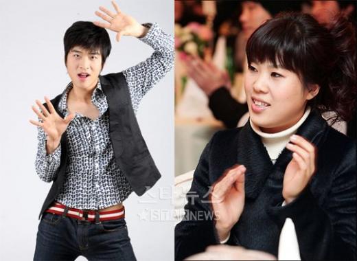 개그맨 송병철(왼쪽)과 이상형인 강유미 ⓒ머니투데이 스타뉴스
