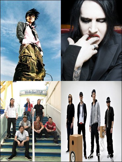 'ETPFEST 2008'에 함께 나설 서태지,마릴린 맨슨,몽키 매직,드래곤 애쉬(왼쪽 위부터 시계방향으로)