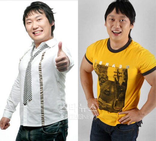 몸무게 90kg(좌)에서 74kg(우)으로 감량한 개그맨 이승윤 ⓒ최용민 송희진 기자 leebean@<br /><br />
