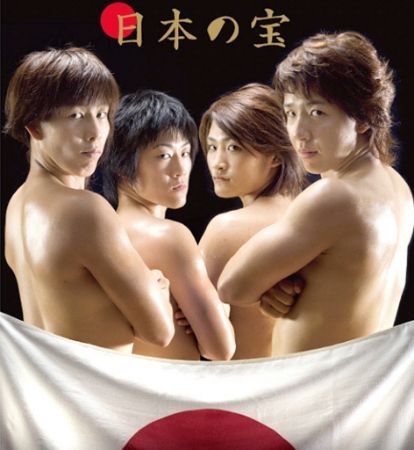 ↑ 2007년 아제르바이잔에서 열린 세계레슬링선수권대회를 중계하는 일본 TV프로그램 선전용 포스터 (왼쪽에서 두번째가 요시다)